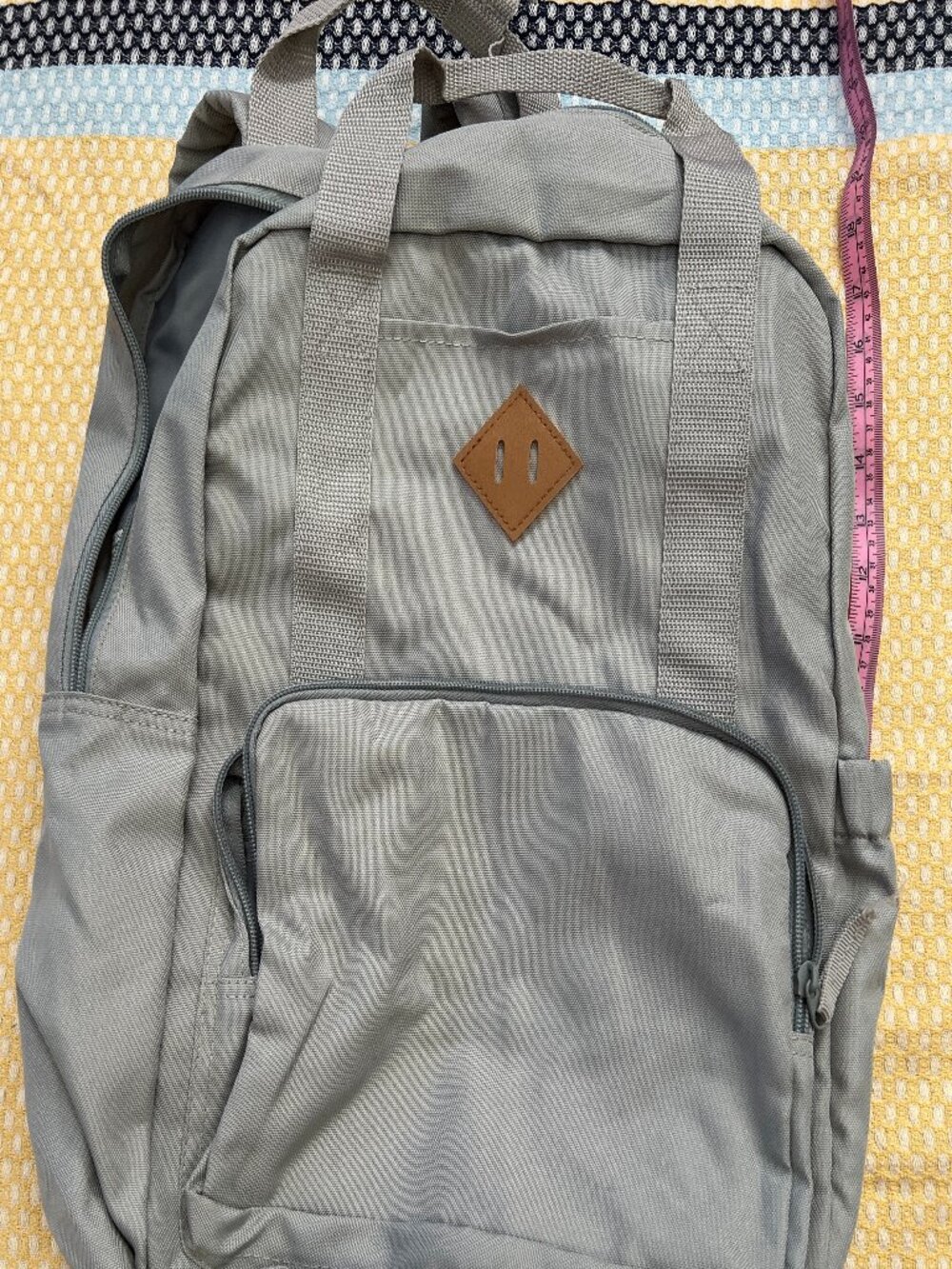 Grey Travel Laptop Backpack Luggage Strap Commuter Bag Water Bottle Pocket